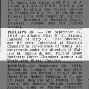 Obituary for JR. PHILLIPS